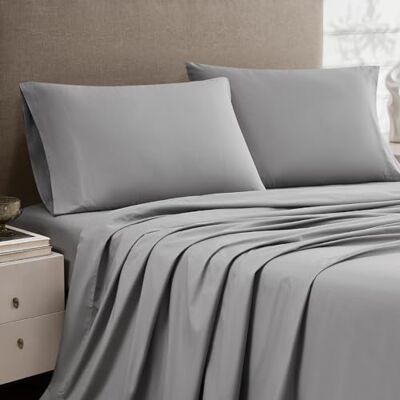 Linen Closet Linne garderob lyxig bomull percale king örngott, set med 2, mörkgrå Linen Closet Linne garderob lyxig bomull percale king örngott, set med 2, mörkgrå