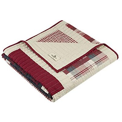 WOOLRICH Lyxigt quiltat överkast – stuglivsstil, lapptäcke med älg design hela säsongen, lätt och andningsbart mysigt sänglager överkast för soffa, 127 cm B x 178 cm L, Huntington röd WOOLRICH Lyxigt quiltat överkast – stuglivsstil, lapptäcke med älg design hela säsongen, lätt och andningsbart mysigt sänglager överkast för soffa, 127 cm B x 178 cm L, Huntington röd
