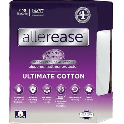 AllerEase Aller-Ease madrassskydd, polyester, vit, kung AllerEase Aller-Ease madrassskydd, polyester, vit, kung