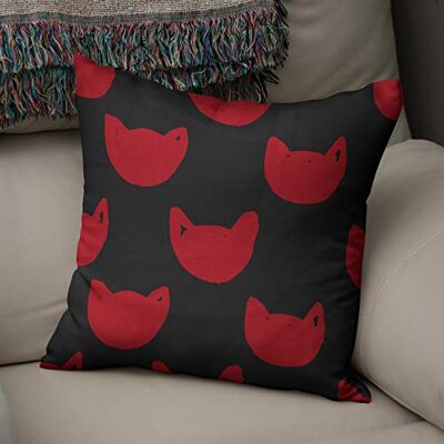 Bonamaison dekorativt kuddöverdrag röd svart prydnadskudde överdrag, heminredning örngott för vardagsrum, soffa, sovrum, storlek: 50 x 50 cm – designad och tillverkad i Turkiet Bonamaison dekorativt kuddöverdrag röd svart prydnadskudde överdrag, heminredning örngott för vardagsrum, soffa, sovrum, storlek: 50 x 50 cm – designad och tillverkad i Turkiet