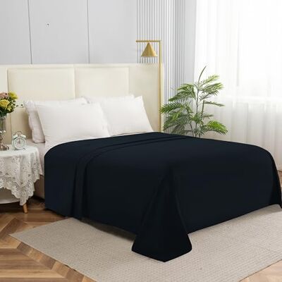Elegant Comfort Elegant komfort sängkläder platt lakan, rynkor, fläck- och blekningsbeständig 100% allergivänlig Modern California King Svart Elegant Comfort Elegant komfort sängkläder platt lakan, rynkor, fläck- och blekningsbeständig 100% allergivänlig Modern California King Svart