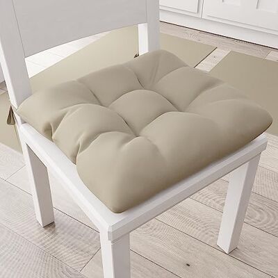 PETTI Artigiani Italiani Kuddöverdrag för köksstolar, set med 6 kuddar, för köksstolar, överdrag i bomull med snören, taupe, 100% Made in Italy PETTI Artigiani Italiani Kuddöverdrag för köksstolar, set med 6 kuddar, för köksstolar, överdrag i bomull med snören, taupe, 100% Made in Italy