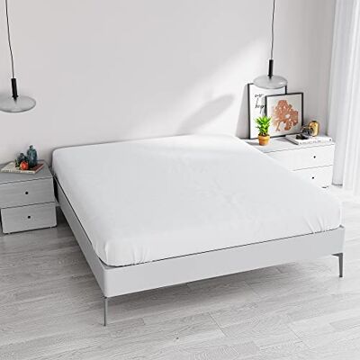 Italian Bed Linen Elegant underlakan med 35 cm hörn, vit, dubbel maxi Italian Bed Linen Elegant underlakan med 35 cm hörn, vit, dubbel maxi