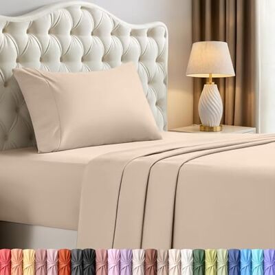 Utopia Bedding Twin XL-lakan – 3-delat sängkläder – borstad mikrofiber – krympnings- och blekningsbeständig – enkel skötsel (dubbel XL dubbel extra lång beige) Utopia Bedding Twin XL-lakan – 3-delat sängkläder – borstad mikrofiber – krympnings- och blekningsbeständig – enkel skötsel (dubbel XL dubbel extra lång beige)