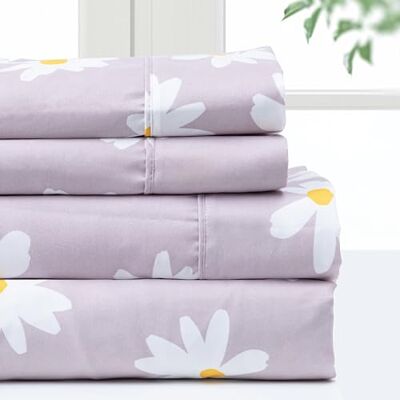 pointehaven Sänglakan set sängkläder – 100% polyester mikrofiber – supermjukt lättskött sängkläder set – andningsbara, djupa fickor, extra mjuk (tusensköna, drottning), PHMICFBR90_QDS pointehaven Sänglakan set sängkläder – 100% polyester mikrofiber – supermjukt lättskött sängkläder set – andningsbara, djupa fickor, extra mjuk (tusensköna, drottning), PHMICFBR90_QDS