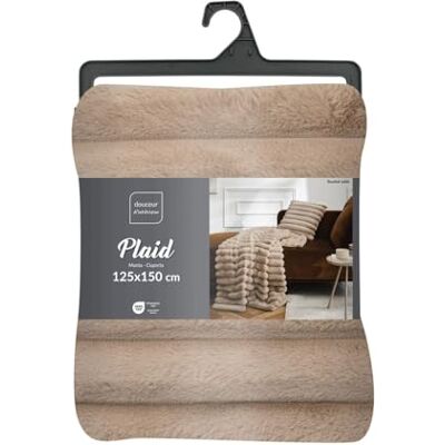 Douceur d'Intérieur , Pläd (125 x 150 cm) Boudoir sand, imitation päls Douceur d'Intérieur , Pläd (125 x 150 cm) Boudoir sand, imitation päls