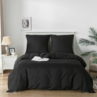Good Nite Bäddset 90 g borstad 3 delar supermjukt påslakan och örngott (svart, 240 x 220 cm 2 x 80 x 80 cm) Good Nite Bäddset 90 g borstad 3 delar supermjukt påslakan och örngott (svart, 240 x 220 cm 2 x 80 x 80 cm)