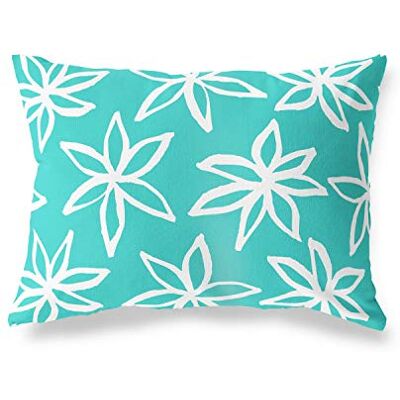 Bonamaison dekorativt kuddöverdrag turkos och vit, prydnadskuddöverdrag, heminredning örngott för vardagsrum, soffa, sovrum, storlek: 35 x 50 cm designad och tillverkad i Turkiet Bonamaison dekorativt kuddöverdrag turkos och vit, prydnadskuddöverdrag, heminredning örngott för vardagsrum, soffa, sovrum, storlek: 35 x 50 cm designad och tillverkad i Turkiet