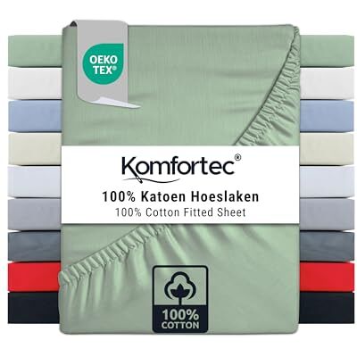 Komfortec Jersey spännlakan 200 x 200 cm, 100% bomull, grön Komfortec Jersey spännlakan 200 x 200 cm, 100% bomull, grön