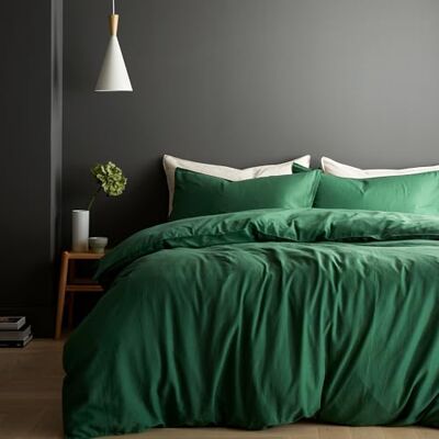 Content By Conran Relaxed Cotton Linen Bedding Set Skoggrön - Sängkläder Content By Conran Relaxed Cotton Linen Bedding Set Skoggrön - Sängkläder