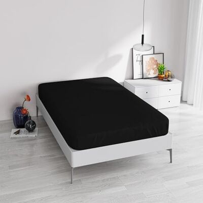 Italian Bed Linen 35 cm (14 tum), svart fyrkant och halv lakan under ELEGANT Italian Bed Linen 35 cm (14 tum), svart fyrkant och halv lakan under ELEGANT