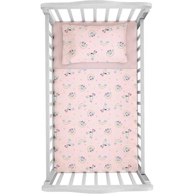 hermet Mimmi Mus, Lakanset, 100% Bomull, Baby-set, Disney Musse Pigg, överlakan, lakan, örngott, rosa hermet Mimmi Mus, Lakanset, 100% Bomull, Baby-set, Disney Musse Pigg, överlakan, lakan, örngott, rosa