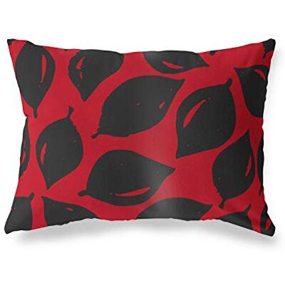 Bonamaison dekorativt kuddöverdrag, röd svart prydnadskuddöverdrag, heminredning örngott för vardagsrum, soffa, sovrum, storlek: 45 x 60 cm – designad och tillverkad i Turkiet Bonamaison dekorativt kuddöverdrag, röd svart prydnadskuddöverdrag, heminredning örngott för vardagsrum, soffa, sovrum, storlek: 45 x 60 cm – designad och tillverkad i Turkiet