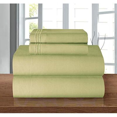 Elegant Comfort Lyxigt mjukt 1500-trådars egyptiskt 4-delars bäddset i premium hotellkvalitet, skrynkelfritt och extra mysigt, elastiskt dra-på-lakan runtom, djupa fickor, Twin/Twin XL, salviagrön Elegant Comfort Lyxigt mjukt 1500-trådars egyptiskt 4-delars bäddset i premium hotellkvalitet, skrynkelfritt och extra mysigt, elastiskt dra-på-lakan runtom, djupa fickor, Twin/Twin XL, salviagrön