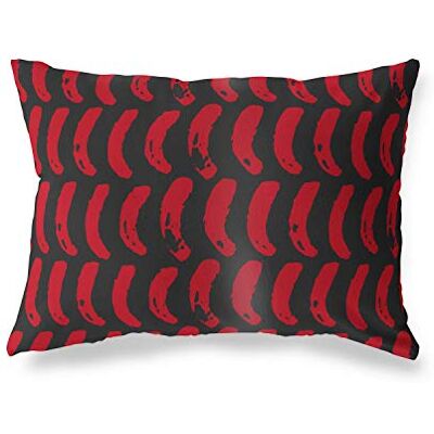 Bonamaison dekorativt kuddöverdrag, röd svart prydnadskuddöverdrag, heminredning örngott för vardagsrum, soffa, sovrum, storlek: 45 x 60 cm – designad och tillverkad i Turkiet Bonamaison dekorativt kuddöverdrag, röd svart prydnadskuddöverdrag, heminredning örngott för vardagsrum, soffa, sovrum, storlek: 45 x 60 cm – designad och tillverkad i Turkiet