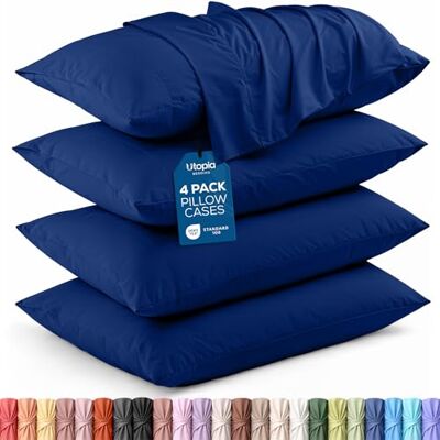 Utopia Bedding Standard örngott – paket med 4 – kuvertstängning – mjukt borstat mikrofibertyg – krympnings- och blekningsbeständigt kuddöverdrag standardstorlek 50 x 66 cm (kungsblå) Utopia Bedding Standard örngott – paket med 4 – kuvertstängning – mjukt borstat mikrofibertyg – krympnings- och blekningsbeständigt kuddöverdrag standardstorlek 50 x 66 cm (kungsblå)