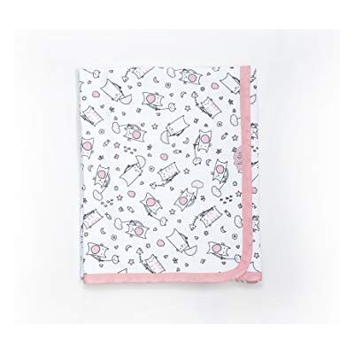 TI-TIN Ti TIN Mjuk och absorberande bomullsfilt för nyfödd 100% bomull omlottfilt med dubbla lager 2 x 180 g/m², 80 x 75 cm, katttryck, rosa TI-TIN Ti TIN Mjuk och absorberande bomullsfilt för nyfödd 100% bomull omlottfilt med dubbla lager 2 x 180 g/m², 80 x 75 cm, katttryck, rosa