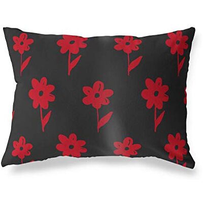Bonamaison dekorativt kuddöverdrag, röd svart prydnadskuddöverdrag, heminredning örngott för vardagsrum, soffa, sovrum, storlek: 45 x 60 cm – designad och tillverkad i Turkiet Bonamaison dekorativt kuddöverdrag, röd svart prydnadskuddöverdrag, heminredning örngott för vardagsrum, soffa, sovrum, storlek: 45 x 60 cm – designad och tillverkad i Turkiet