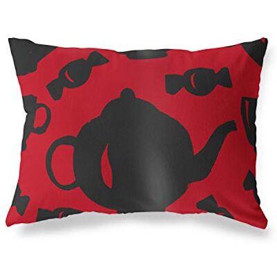 Bonamaison dekorativt kuddöverdrag, röd svart prydnadskuddöverdrag, heminredning örngott för vardagsrum, soffa, sovrum, storlek: 45 x 60 cm – designad och tillverkad i Turkiet Bonamaison dekorativt kuddöverdrag, röd svart prydnadskuddöverdrag, heminredning örngott för vardagsrum, soffa, sovrum, storlek: 45 x 60 cm – designad och tillverkad i Turkiet