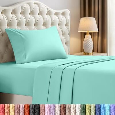 Utopia Bedding Utopia sängkläder set med sängkläder – 3-delat sängkläder – borstad mikrofiber – krympnings- och blekningsbeständig – enkel skötsel (tvilling, spa blå) Utopia Bedding Utopia sängkläder set med sängkläder – 3-delat sängkläder – borstad mikrofiber – krympnings- och blekningsbeständig – enkel skötsel (tvilling, spa blå)