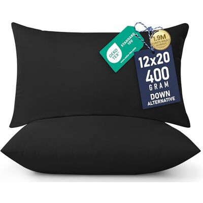 Utopia Bedding Throw Pillows Insert (Pack of 2, Black) 12 x 20 Inches Bed and Couch Pillows Indoor Decorative Pillow Utopia Bedding Throw Pillows Insert (Pack of 2, Black) 12 x 20 Inches Bed and Couch Pillows Indoor Decorative Pillow