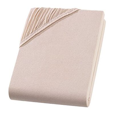 Müskaan Jersey spännlakan bomull, beige/kamel, 90 x 200 till 100 x 200 cm Müskaan Jersey spännlakan bomull, beige/kamel, 90 x 200 till 100 x 200 cm