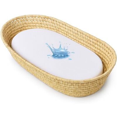 DUDU N GIRLIE Terry Bomull Moses Basket Madrasskydd, 28 cm x 76 cm DUDU N GIRLIE Terry Bomull Moses Basket Madrasskydd, 28 cm x 76 cm