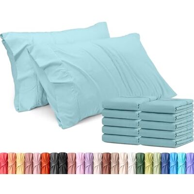 Utopia Bedding Queen örngott – paket med 12 – kuvertstängning – mjukt borstat mikrofibertyg – krympnings- och blekningsbeständigt kuddöverdrag queen size 50 x 76 cm (drottning, spa blå) Utopia Bedding Queen örngott – paket med 12 – kuvertstängning – mjukt borstat mikrofibertyg – krympnings- och blekningsbeständigt kuddöverdrag queen size 50 x 76 cm (drottning, spa blå)