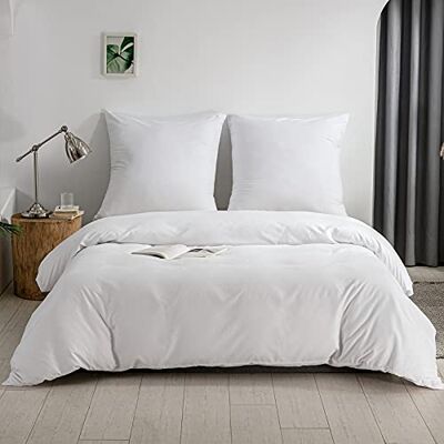 Good Nite sängkläder set 2 delar 100% polyester mikrofiber, bekväm med dragkedja, påslakan, 1 enfärgad påslakan + 1 örngott (vit, 135 x 200 cm 80 x 80 cm x 1) Good Nite sängkläder set 2 delar 100% polyester mikrofiber, bekväm med dragkedja, påslakan, 1 enfärgad påslakan + 1 örngott (vit, 135 x 200 cm 80 x 80 cm x 1)
