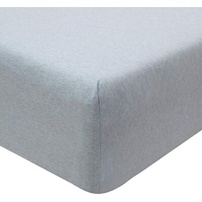 Sleepdown Påslakan i 100 % bomull – jersey melange lakan, silver, singel' Sleepdown Påslakan i 100 % bomull – jersey melange lakan, silver, singel'