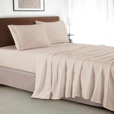 Elegant Comfort Elegant komfort lyxigt 4-delat bäddset – lyxiga sängkläder 1 500 premium hotellkvalitet mikrofiber, skrynkelbeständig cool och andningsbar, lätt elastisk passform, drottning, krämbeige Elegant Comfort Elegant komfort lyxigt 4-delat bäddset – lyxiga sängkläder 1 500 premium hotellkvalitet mikrofiber, skrynkelbeständig cool och andningsbar, lätt elastisk passform, drottning, krämbeige