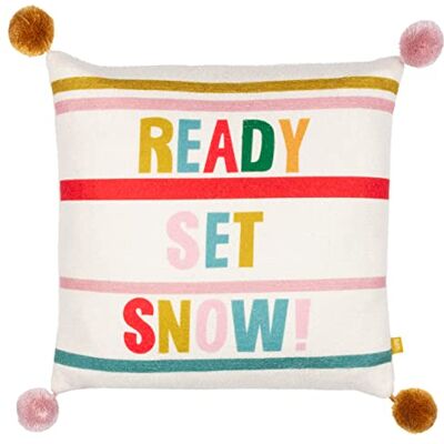 furn. Pom Poms redo set snö polyester fylld kudde furn. Pom Poms redo set snö polyester fylld kudde