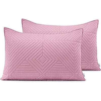 AmeliaHome 2 örngott 50 x 70 cm rosa grå örngott set Ultrasonic-quiltning polyester Softa AmeliaHome 2 örngott 50 x 70 cm rosa grå örngott set Ultrasonic-quiltning polyester Softa