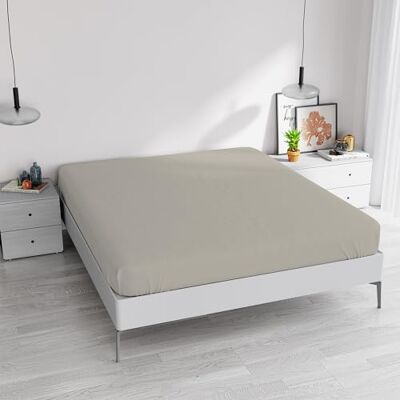 Italian Bed Linen Elegant underlakan med 35 cm hörn, ljusgrå, dubbel Italian Bed Linen Elegant underlakan med 35 cm hörn, ljusgrå, dubbel