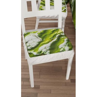 PETTI Artigiani Italiani Stolskuddar i set om 6, grön marmoreffekt 40 x 40 cm, fyrkantiga stolsöverdrag med elastiskt band för matsal, i mikrofiber, 100% tillverkad i italienska PETTI Artigiani Italiani Stolskuddar i set om 6, grön marmoreffekt 40 x 40 cm, fyrkantiga stolsöverdrag med elastiskt band för matsal, i mikrofiber, 100% tillverkad i italienska