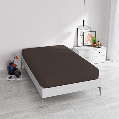 Italian Bed Linen 35 cm (16 tum) underlakan ELEGANT med vinkel, brun, enkel Italian Bed Linen 35 cm (16 tum) underlakan ELEGANT med vinkel, brun, enkel