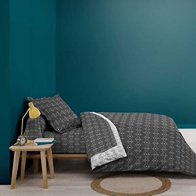 Douceur d'Intérieur mjukhet interiör, påslakan 1 person 140 x 200 cm antracit, 100% bomull, Aristide Douceur d'Intérieur mjukhet interiör, påslakan 1 person 140 x 200 cm antracit, 100% bomull, Aristide