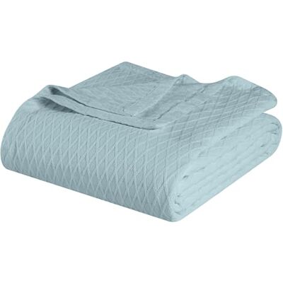 Superior Diamantvävd filt, 100% bomullsöverdrag för hem, soffa, säng, mjuka, varma filtar, boho estetiska, bekväma, mysiga och söta överdrag, dekorativa sängkläder, California King, Aqua Superior Diamantvävd filt, 100% bomullsöverdrag för hem, soffa, säng, mjuka, varma filtar, boho estetiska, bekväma, mysiga och söta överdrag, dekorativa sängkläder, California King, Aqua
