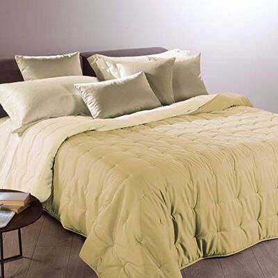 Caleffi 78958 Mikrofiber Mia Calduccia Filt Halvsäsong för dubbelsäng, Vanilj (14365) Caleffi 78958 Mikrofiber Mia Calduccia Filt Halvsäsong för dubbelsäng, Vanilj (14365)