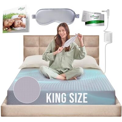 ECOHEAL Earth Grounding Fitted Sheet King Size Gray with 12% Silver Fiber & 4% Silk & 84% Organic Cotton Gray Soft Earth Grounding Well Bed Sheets Grounded Conductive Bed Sheets for Better Sleep ECOHEAL Earth Grounding Fitted Sheet King Size Gray with 12% Silver Fiber & 4% Silk & 84% Organic Cotton Gray Soft Earth Grounding Well Bed Sheets Grounded Conductive Bed Sheets for Better Sleep