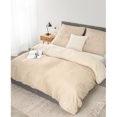 lionto dibea Renforcé vändbara sängkläder av 100% bomull, 155 x 220 cm, örngott 80 x 80 cm, 2-delade sängkläder för alla årstider, lättskötta och formstabila, inkl. Oeko-TEX certifikat, beige lionto dibea Renforcé vändbara sängkläder av 100% bomull, 155 x 220 cm, örngott 80 x 80 cm, 2-delade sängkläder för alla årstider, lättskötta och formstabila, inkl. Oeko-TEX certifikat, beige