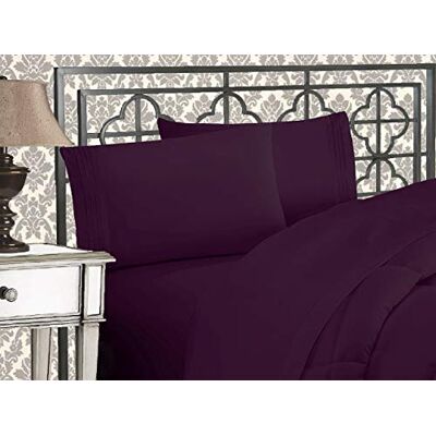 Elegant Comfort Elegant komfort 1 500 trådtäthet rynk- och blekningsbeständig egyptisk kvalitet ultramjuka lyxiga 2-delade örngott, standardstorlek, lila Elegant Comfort Elegant komfort 1 500 trådtäthet rynk- och blekningsbeständig egyptisk kvalitet ultramjuka lyxiga 2-delade örngott, standardstorlek, lila
