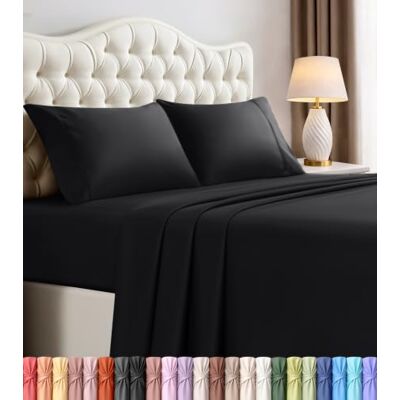 Utopia Bedding 4 st mikrofiberbäddset (svart, drottning) Utopia Bedding 4 st mikrofiberbäddset (svart, drottning)