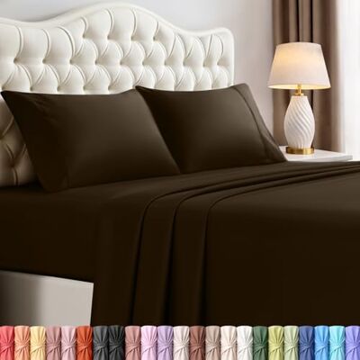 Utopia Bedding Heltäckande lakanset – 4 delar sängkläder – borstad mikrofiber – krympnings- och blekningsbeständig – enkel skötsel (hel, brun) Utopia Bedding Heltäckande lakanset – 4 delar sängkläder – borstad mikrofiber – krympnings- och blekningsbeständig – enkel skötsel (hel, brun)