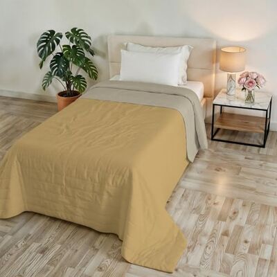 Italian Bed Linen GOLIA sommartäcke, tillverkad i Italien, 100% polyester dubbelsidigt överkast med vattentvättad effekt lätt filt med fyllning 65 gr enkelsäng 170 x 250 cm OCRA/SABBIA Italian Bed Linen GOLIA sommartäcke, tillverkad i Italien, 100% polyester dubbelsidigt överkast med vattentvättad effekt lätt filt med fyllning 65 gr enkelsäng 170 x 250 cm OCRA/SABBIA