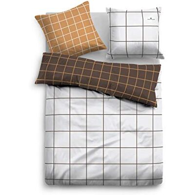 TOM TAILOR 0069922 satin sängkläder Garnitur med örngott (bomull) 1 x 155 x 200 cm + 1 x 80 x 80 cm, cognac TOM TAILOR 0069922 satin sängkläder Garnitur med örngott (bomull) 1 x 155 x 200 cm + 1 x 80 x 80 cm, cognac