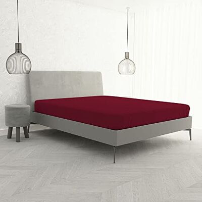 Italian Bed Linen Underlakan Max Color Bomull Dubbelsäng, Bordeaux Italian Bed Linen Underlakan Max Color Bomull Dubbelsäng, Bordeaux