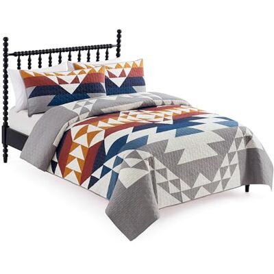 PENDLETON 29272 Explorer King-California King påslakanset mjukt bomullssängöverdrag rustik heminredning överkast lyxigt överdrag set mysig lätt täcke och örngott set, kung, grå PENDLETON 29272 Explorer King-California King påslakanset mjukt bomullssängöverdrag rustik heminredning överkast lyxigt överdrag set mysig lätt täcke och örngott set, kung, grå