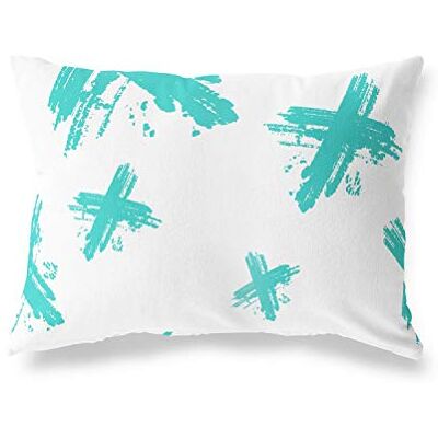 Bonamaison dekorativt kuddöverdrag, turkosvit prydnadskuddöverdrag, heminredning örngott för vardagsrum, soffa, sovrum, storlek: 45 x 60 cm designad och tillverkad i Turkiet Bonamaison dekorativt kuddöverdrag, turkosvit prydnadskuddöverdrag, heminredning örngott för vardagsrum, soffa, sovrum, storlek: 45 x 60 cm designad och tillverkad i Turkiet