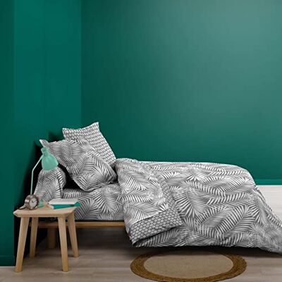 Douceur d'Intérieur , Påslakan (240 x 220 cm) Botania grå, 100% bomull Douceur d'Intérieur , Påslakan (240 x 220 cm) Botania grå, 100% bomull